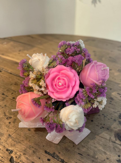 Rose Bloom Candle Bouquet