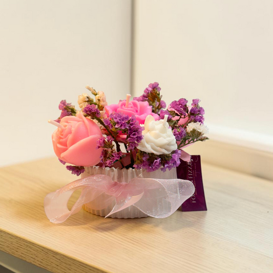 Rose Bloom Candle Bouquet