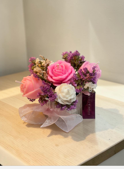 Rose Bloom Candle Bouquet